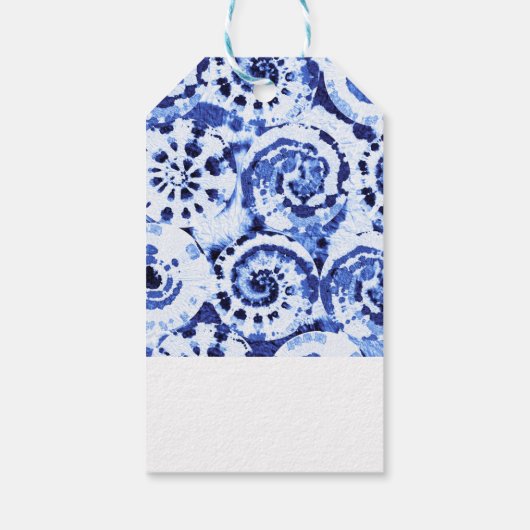 絞り染めブルー来絞りアートありがとう ギフトタグ (裏面)