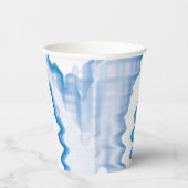 絞り染めブルー白い渦巻きファンキーレトロパターン 紙コップ (右)