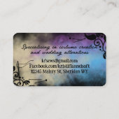 絞り染めペイズリー裁縫メンズシームレスキルター 名刺 (裏面)