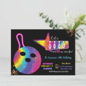 絞り染めボーリングパーティー、誕生日70のグローボーリング 招待状 (スタンド正面)