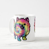 絞り染めポメラニア犬 コーヒーマグカップ (正面左)