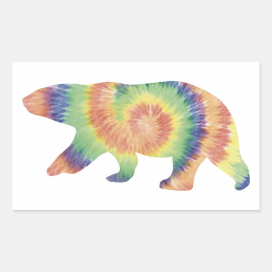 絞り染めポーラベアシール 長方形シール (正面)