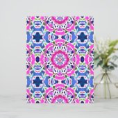 絞り染めマンダラパターンデニムブルーとピンク (スタンド正面)