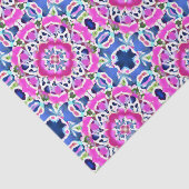 絞り染めマンダラパターンデニムブルーとピンク 薄葉紙 (詳細)