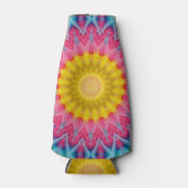 絞り染めマンダラ万華鏡のように千変万化するパターンメダリオンフラワー ボトルクーラー (正面)