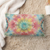 絞り染めメダリオンプリント装飾用クッション ランバークッション (ブランケット)