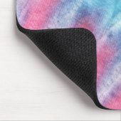 絞り染めモダンピンクティール(緑がかった色)グリーンボー マウスパッド (コーナー)