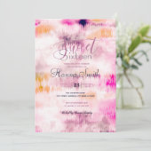 絞り染めモダン抽象芸術ピンク 招待状 (スタンド正面)