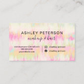 絞り染めユニコーン虹のハートメイクアップと髪 名刺 (裏面)