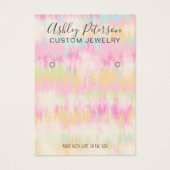 絞り染めユニコーン虹パステルイヤリング表示 (正面)