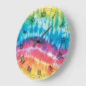 絞り染めラウンドローマ数字時計 ラージ壁時計 (傾斜)
