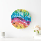 絞り染めラウンドローマ数字時計 ラージ壁時計 (ホーム)