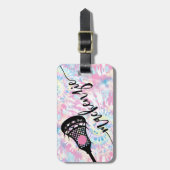 絞り染めラクロスモノグラム名荷物タグ ラゲッジタグ (正面縦)