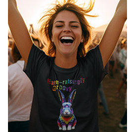 絞り染めラビットグルービーヘアレトロバニー Tシャツ