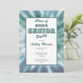 絞り染めルックティール（緑がかった色）シニア卒業パーティー 招待状 (スタンド正面)