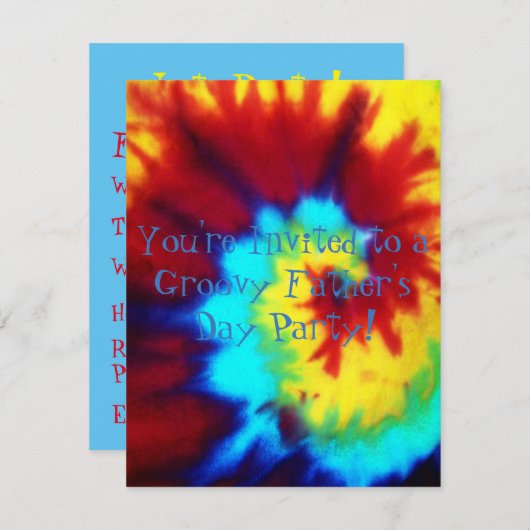 絞り染めルックファーズデイパーティの招待状 招待状 (正面/裏面)