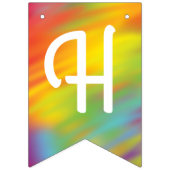 絞り染めレインボーバースデーパーティーキッズかわいい バンティングフラッグ (第2の旗)