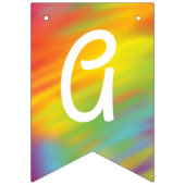 絞り染めレインボーバースデーパーティーキッズかわいい バンティングフラッグ (第3の旗)