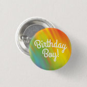 絞り染めレインボーバースデーパーティーキッズカワイイ 缶バッジ (正面&裏面)