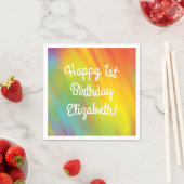 絞り染めレインボーバースデーパーティー スタンダードカクテルナプキン (インサイチュ)