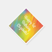 絞り染めレインボーバースデーパーティー スタンダードカクテルナプキン (角)