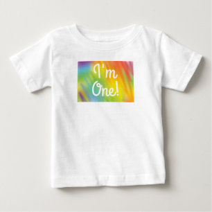 絞り染めレインボーバースデーパーティー ベビーTシャツ