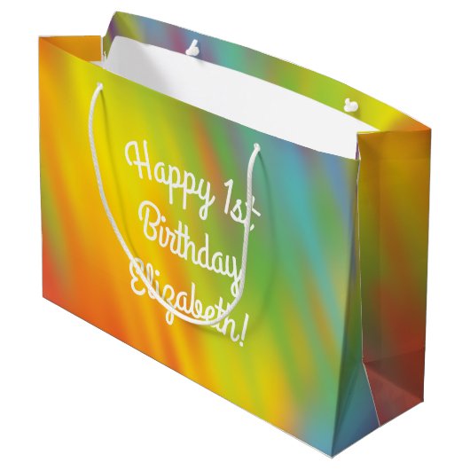 絞り染めレインボーバースデーパーティー ラージペーパーバッグ (裏面アングル)
