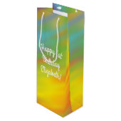 絞り染めレインボーバースデーパーティー ワインギフトバッグ (正面アングル)