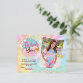 絞り染めレインボーフォトサンキューカード ポストカード (スタンド正面)