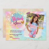 絞り染めレインボーフォトサンキューカード 招待状 (正面/裏面)