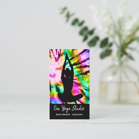 絞り染めレインボーヨガスタジオまたはインストラクターモダンB 名刺 (スタンド正面)
