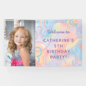 絞り染めレインボー写真 横断幕 (横)