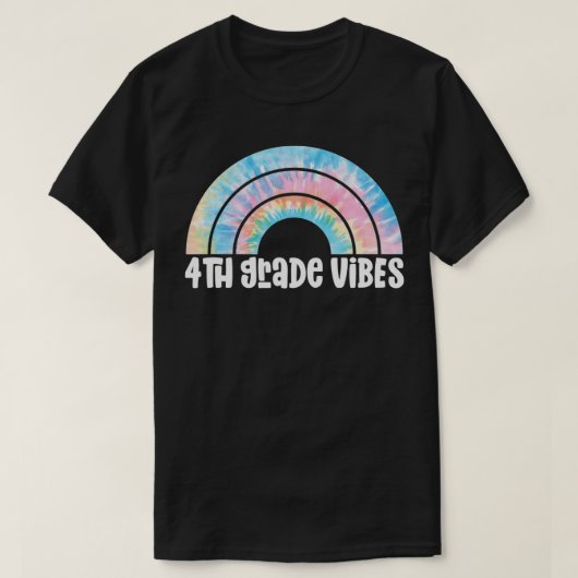 絞り染めレインボー四年生4年生Vibe Tシャツ (デザイン正面)