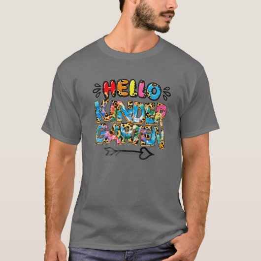 絞り染めレオパード幼稚園ハロー幼稚園に戻る Tシャツ (正面)