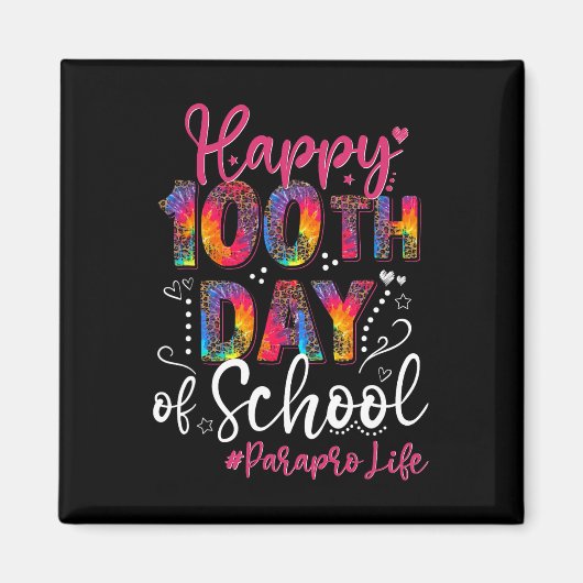 絞り染めレオパードHappy学校の100日Paraprof マグネット (正面)