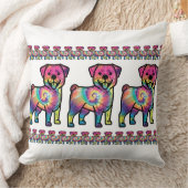 絞り染めロットワイラー クッション (ブランケット)