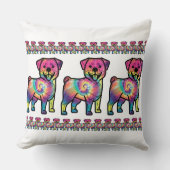 絞り染めロットワイラー クッション (正面)