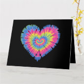 絞り染めヴァレンティカラフルンハートデー カード (黄色い花)