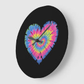 絞り染めヴァレンティカラフルンハートデー ラージ壁時計 (傾斜)