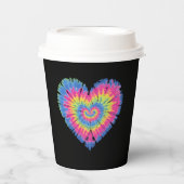 絞り染めヴァレンティカラフルンハートデー 紙コップ (正面)