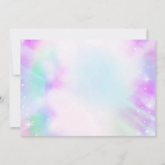 絞り染め体操ジャンプ誕生日パーティーフォト 招待状 (裏面)