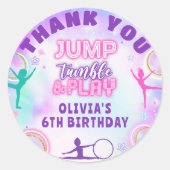 絞り染め体操ジャンプ遊誕生日ありがとう ラウンドシール (正面)