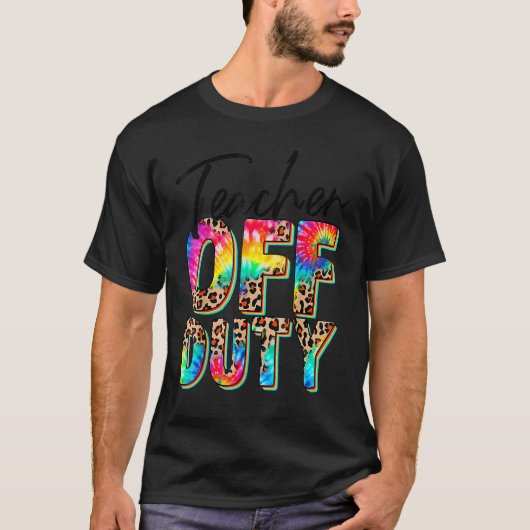 絞り染め先生オフデューティレオパード夏の最終日O Tシャツ (正面)