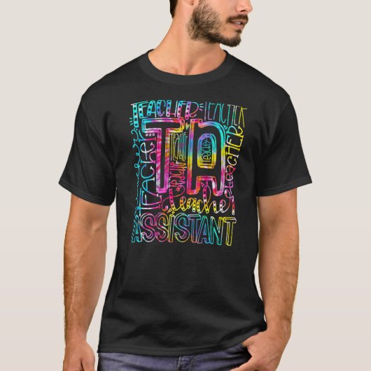 絞り染め先生補助タイポグラフィ先生アシス Tシャツ (正面)