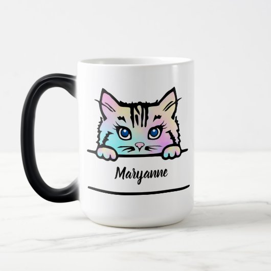 絞り染め子猫マグ モーフィングマグカップ (左)