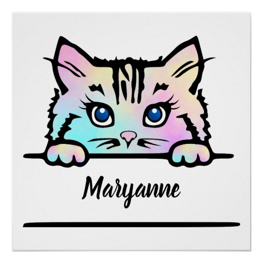 絞り染め子猫 ポスター (正面)