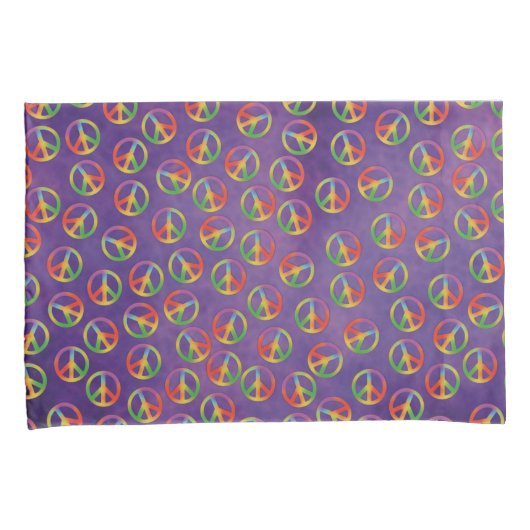 絞り染め平和のサイン・オン・パープル 枕カバー (正面右)