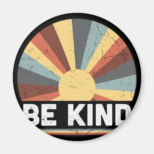 絞り染め平和シンボルヒッピーBe Kind マグネット (正面)