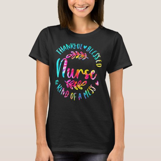 絞り染め感謝賛美一つの感謝の混乱の一種 Tシャツ (正面)