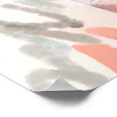 絞り染め抽象芸術アートパステルピンクオレンジボホ ポスター (角)